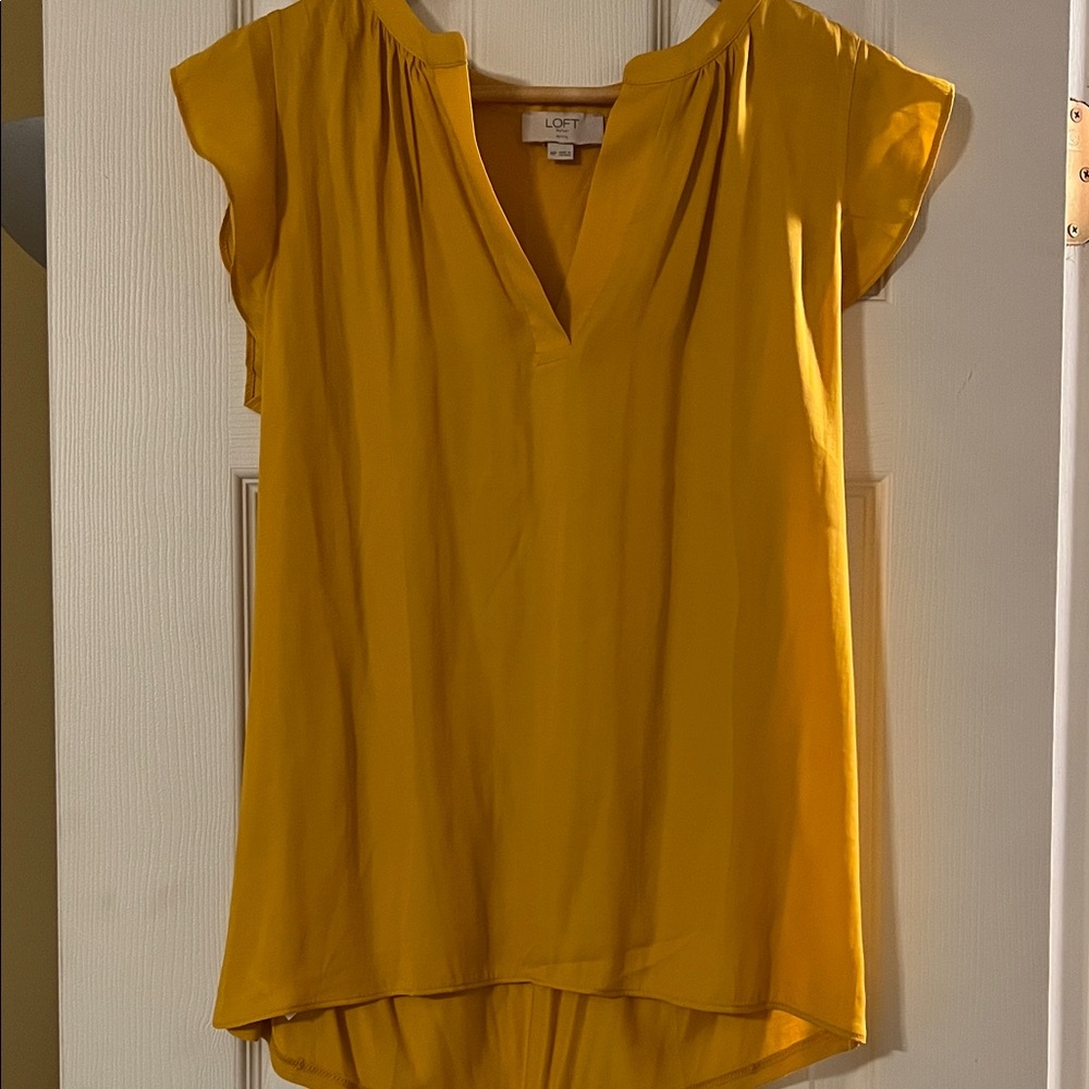 LOFT Golden V-Neck Blouse